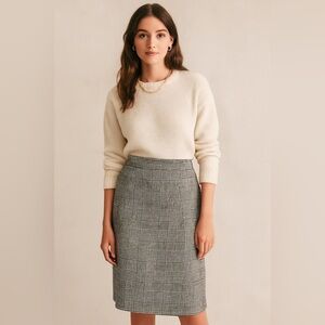 Melanie Lyne Houndstooth Pencil Skirt Black and White Size 10